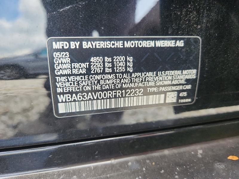 Aukcja sprzedaży 2024 Bmw 430i, vin: WBA63AV00RFR12232, numer aukcji: 59370406