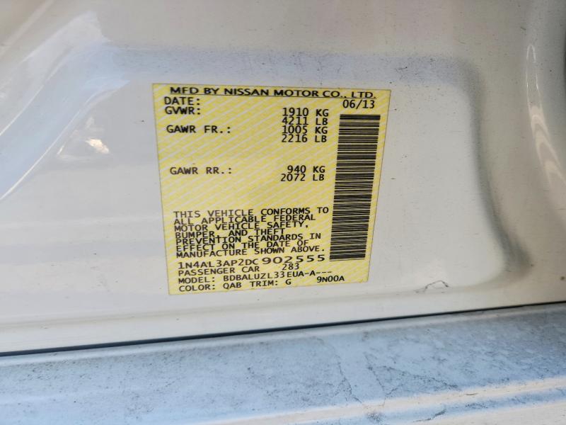 62014346 :رقم المزاد ، 1N4AL3AP2DC902555 vin ، 2013 Nissan Altima مزاد بيع