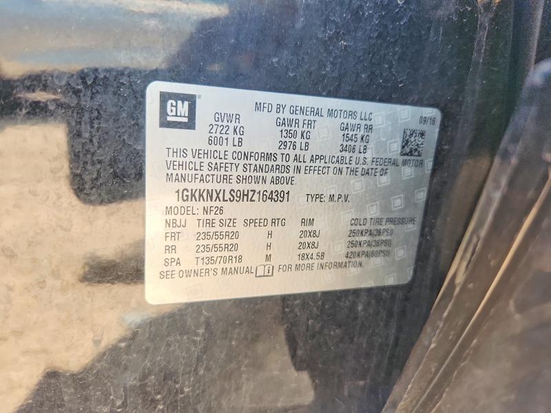 Aukcja sprzedaży 2017 Gmc Acadia, vin: 1GKKNXLS9HZ164391, numer aukcji: 61041786