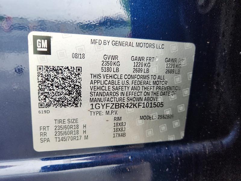 Aukcja sprzedaży 2019 Cadillac Xt4, vin: 1GYFZBR42KF101505, numer aukcji: 62902946