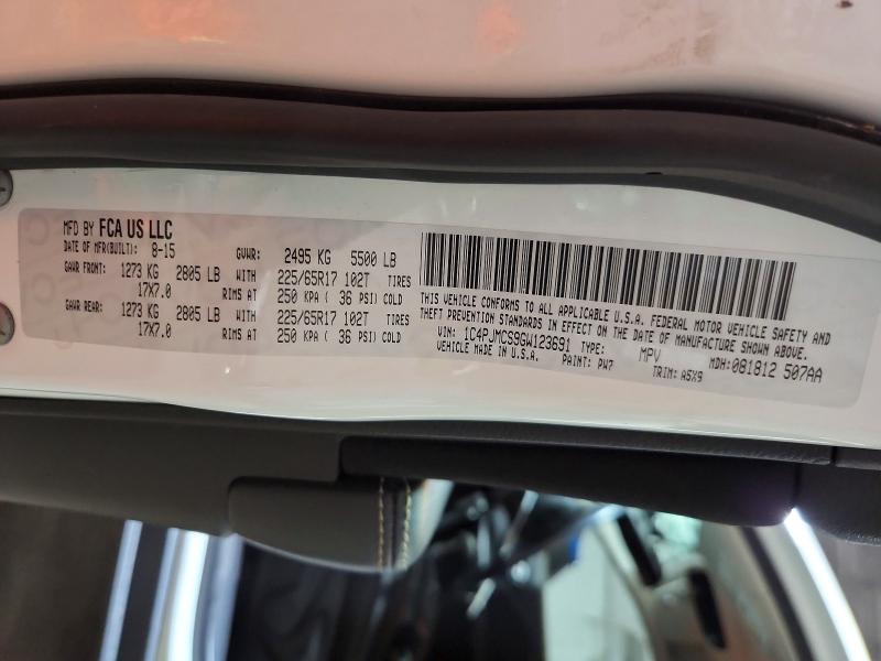 2016 Jeep Cherokee მანქანა იყიდება აუქციონზე, vin: 1C4PJMCS9GW123691, აუქციონის ნომერი: 60312056