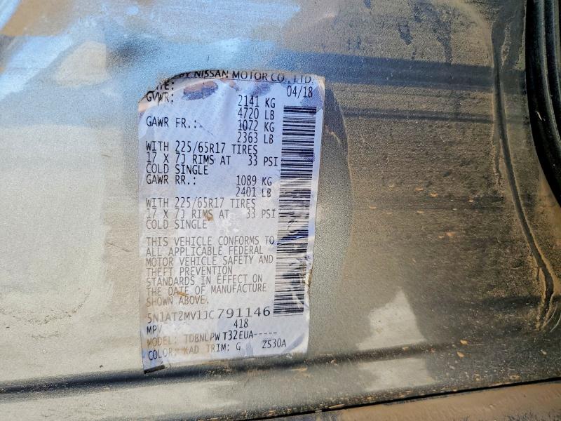 Продажа на аукционе авто 2018 Nissan Rogue, vin: 5N1AT2MV1JC791146, номер лота: 61694746