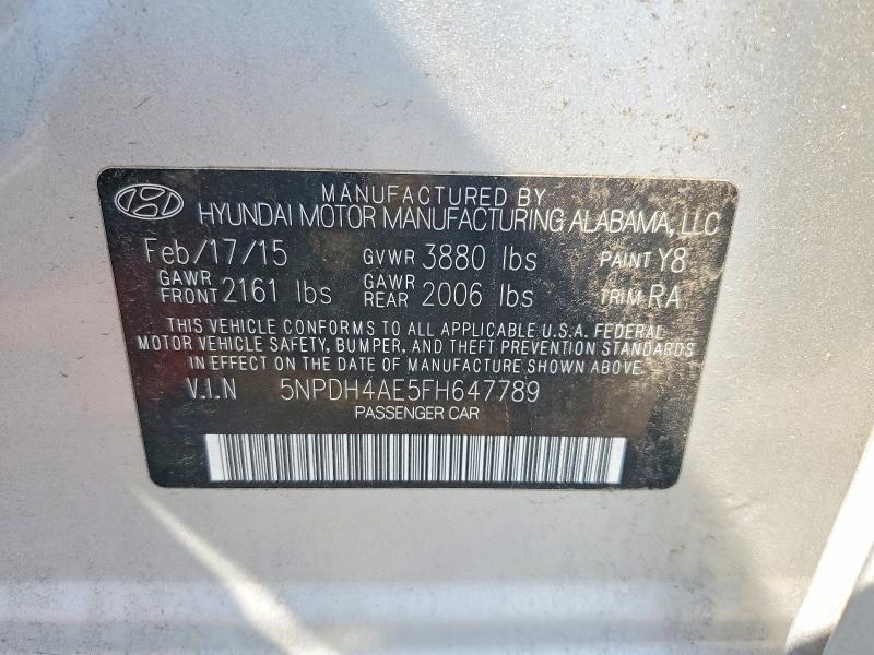 Aukcja sprzedaży 2021 Hyundai Elandra, vin: 5NPDH4AE5FH647789, numer aukcji: 79133725
