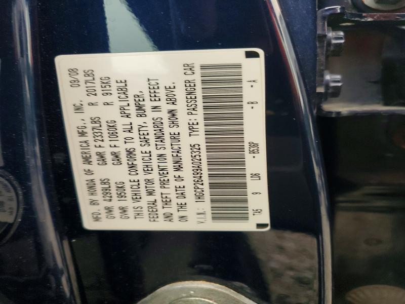 Aukcja sprzedaży 2009 Honda Accord, vin: 1HGCP26499A025325, numer aukcji: 61189346