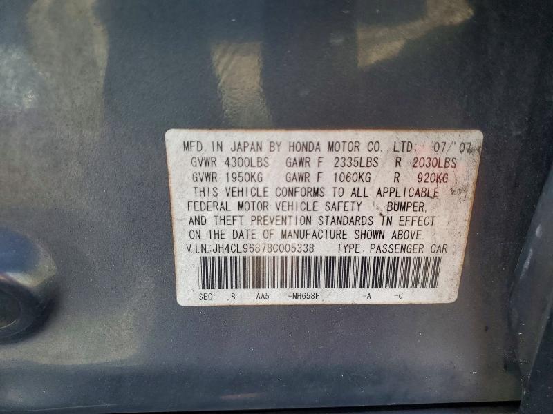 Aukcja sprzedaży 2008 Acura Tsx, vin: JH4CL96878C005338, numer aukcji: 60166826