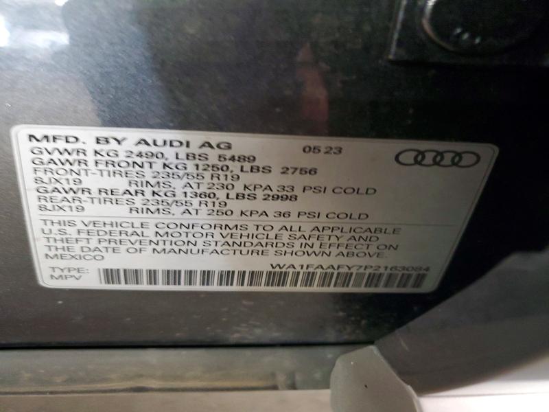 Продаж на аукціоні авто 2023 Audi Q5, vin: WA1FAAFY7P2163084, номер лоту: 59838666