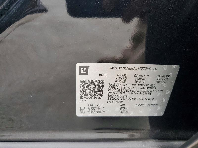Aukcja sprzedaży 2019 Gmc Acadia, vin: 1GKKNULSXKZ265302, numer aukcji: 60030706