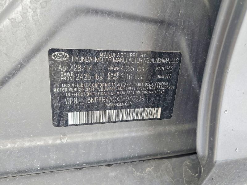Aukcja sprzedaży 2014 Hyundai Sonata, vin: 5NPEB4ACXEH940039, numer aukcji: 61040326