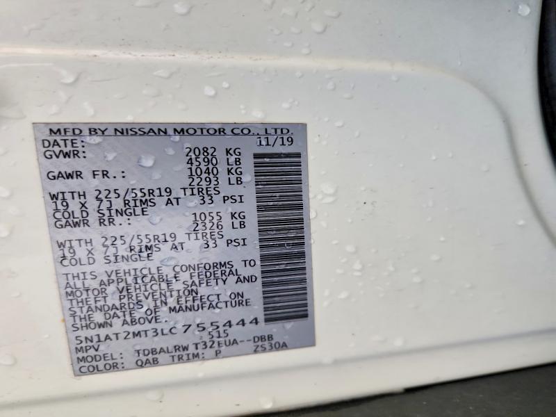 Продажа на аукционе авто 2020 Nissan Rogue, vin: 5N1AT2MT3LC755444, номер лота: 60496436