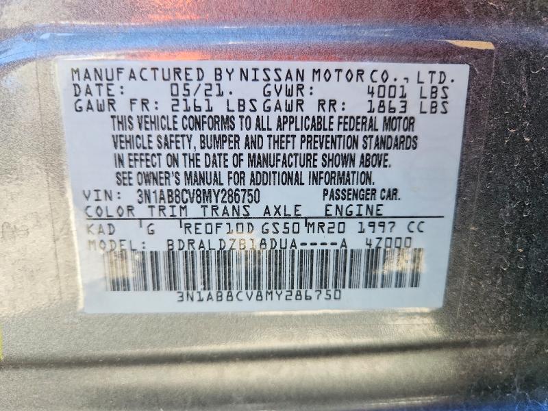 Продаж на аукціоні авто 2021 Nissan Sentra, vin: 3N1AB8CV8MY286750, номер лоту: 59825686