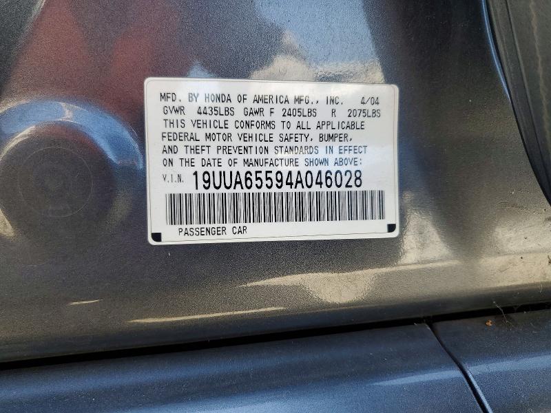 58775686 :رقم المزاد ، 19UUA65594A046028 vin ، 2004 Acura Tl مزاد بيع