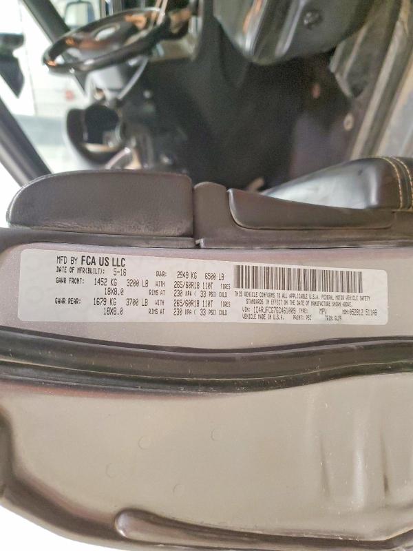 Продажа на аукционе авто 2016 Jeep Grand Cherokee, vin: 1C4RJFCG7GC461009, номер лота: 60616866