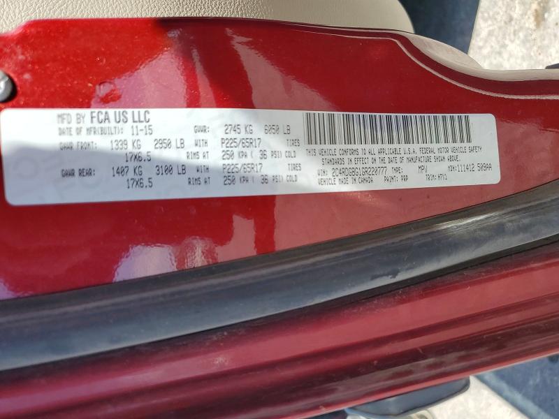 61598566 :رقم المزاد ، 2C4RDGBG1GR220777 vin ، 2016 Dodge Grand Caravan مزاد بيع