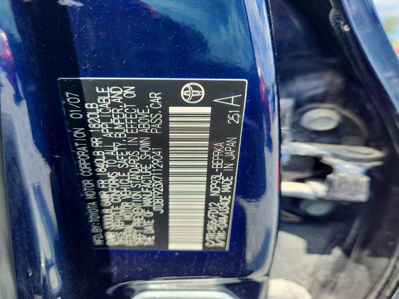 Aukcja sprzedaży 2007 Toyota Yaris, vin: JTDBT923X71129041, numer aukcji: 60253006