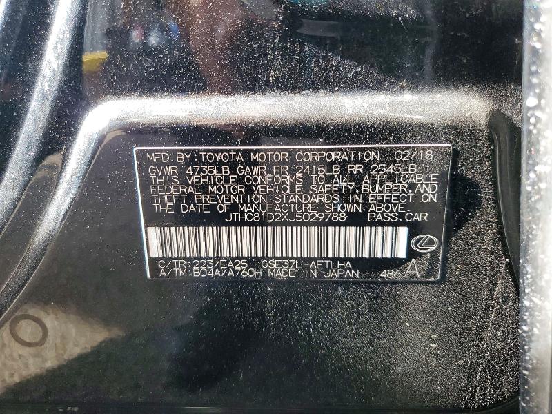 Продаж на аукціоні авто 2018 Lexus Is, vin: JTHC81D2XJ5029788, номер лоту: 59613326