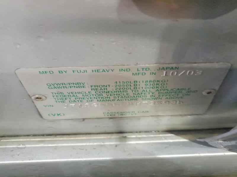 62572856 :رقم المزاد ، JF1SG65624H735936 vin ، 2004 Subaru Forester مزاد بيع