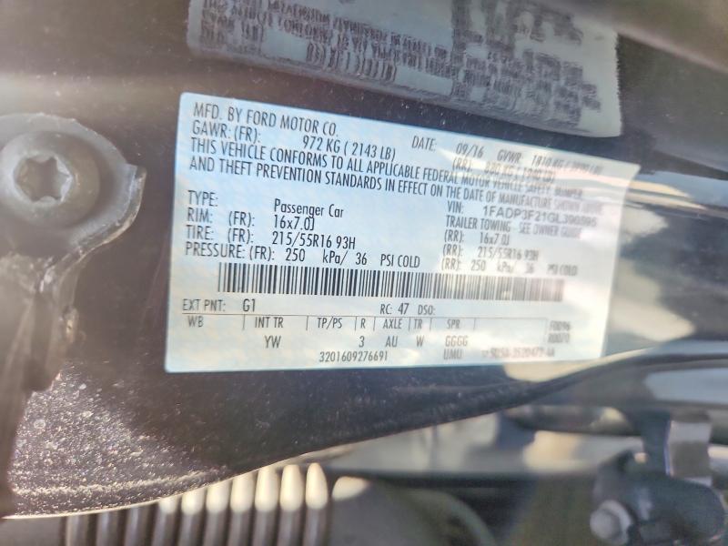 Aukcja sprzedaży 2016 Ford Focus, vin: 1FADP3F21GL390595, numer aukcji: 59619686