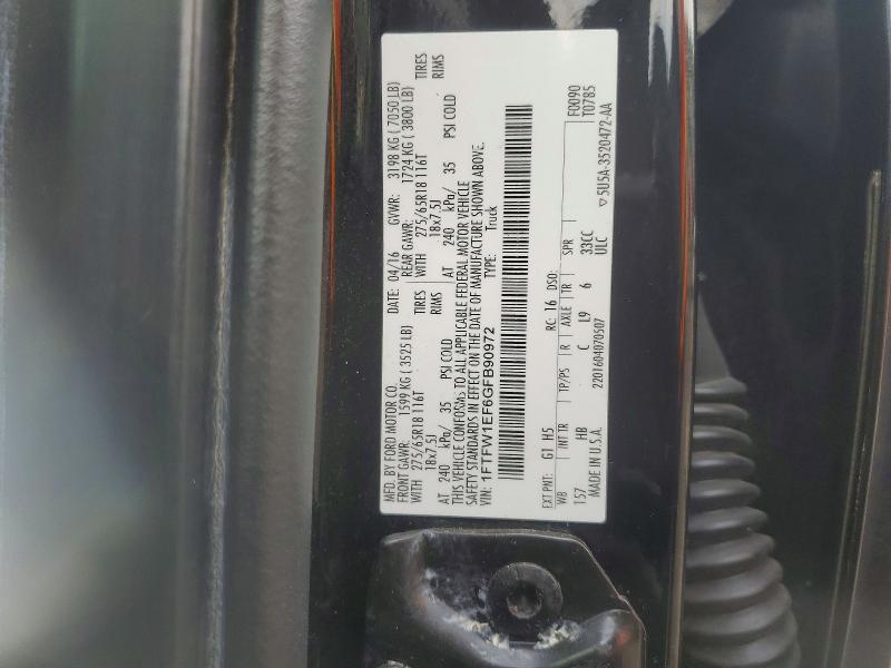 Продажа на аукционе авто 2016 Ford F150, vin: 1FTFW1EF6GFB90972, номер лота: 59628016