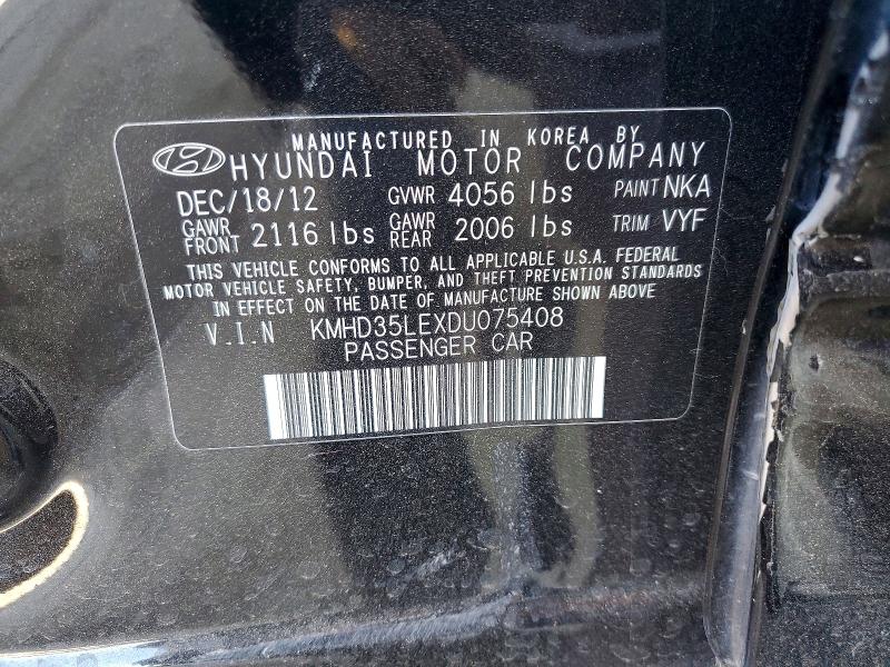 Продаж на аукціоні авто 2013 Hyundai Elantra Gt, vin: KMHD35LEXDU075408, номер лоту: 62619426