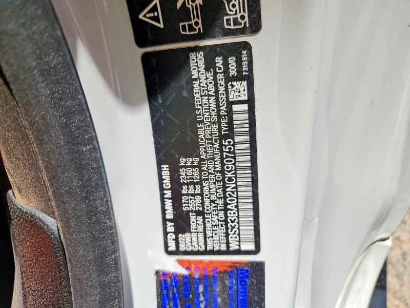 Продаж на аукціоні авто 2022 Bmw M4, vin: WBS33BA02NCK90755, номер лоту: 62093066