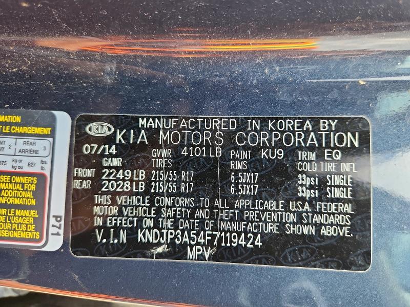 Продаж на аукціоні авто 2015 Kia Soul, vin: KNDJP3A54F7119424, номер лоту: 62633806