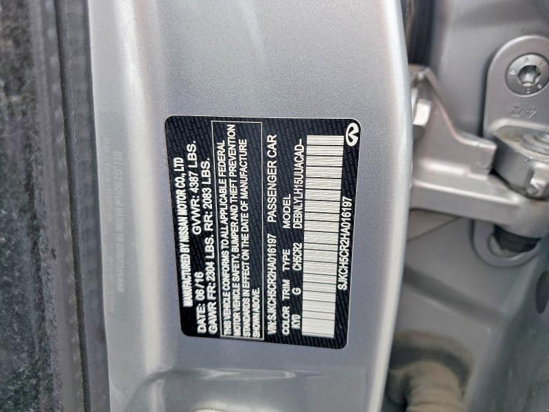 62015976 :رقم المزاد ، SJKCH5CR2HA016197 vin ، 2017 Infiniti Qx30 مزاد بيع