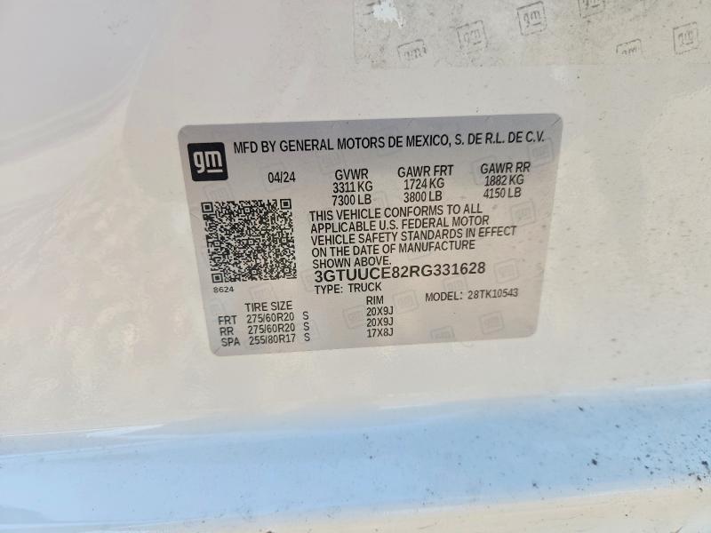 Продажа на аукционе авто 2024 Gmc Sierra, vin: 3GTUUCE82RG331628, номер лота: 60199276