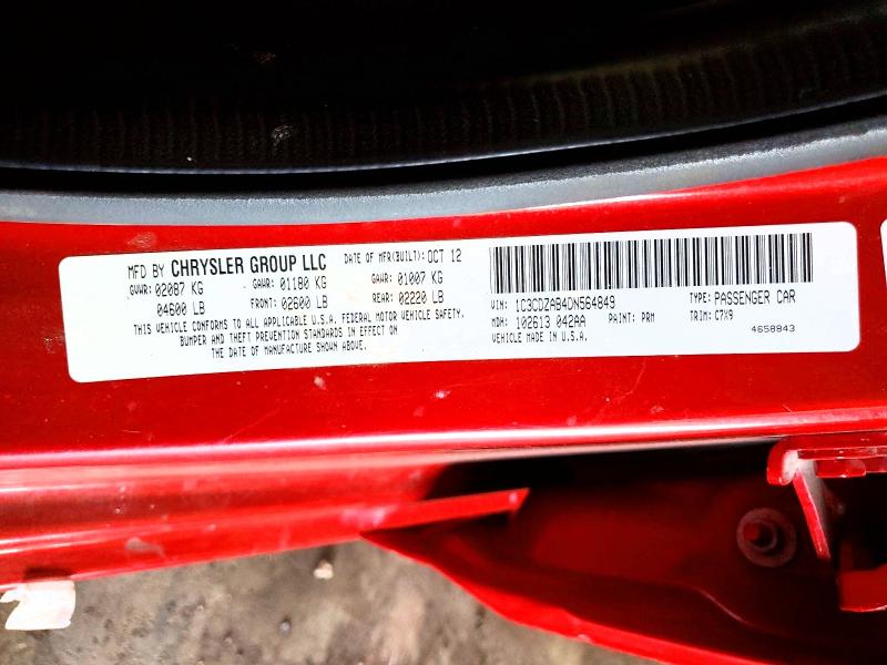 Продаж на аукціоні авто 2013 Dodge Avenger, vin: 1C3CDZAB4DN564849, номер лоту: 60072476