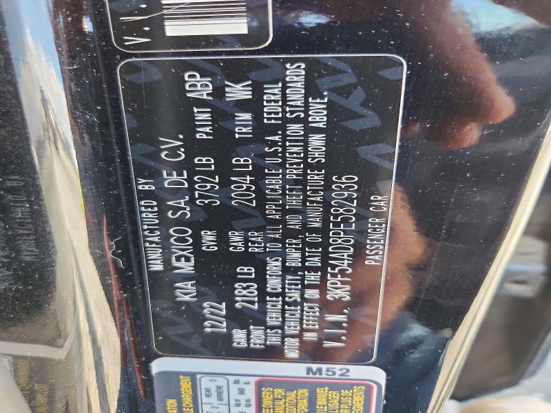 61046396 :رقم المزاد ، 3KPF54AD8PE582936 vin ، 2023 Kia Forte مزاد بيع