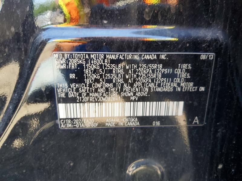 Aukcja sprzedaży 2013 Toyota Rav4, vin: 2T3DFREV3DW082641, numer aukcji: 61750836