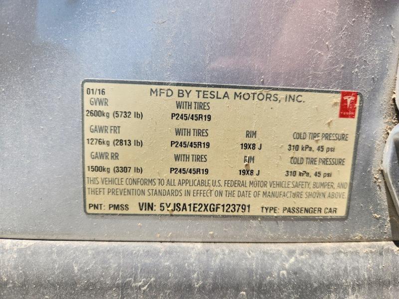Продаж на аукціоні авто 2016 Tesla Model S, vin: 5YJSA1E2XGF123791, номер лоту: 60200076