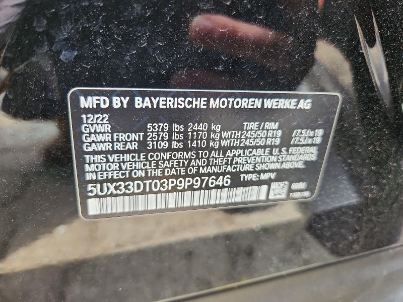 60254976 :رقم المزاد ، 5UX33DT03P9P97646 vin ، 2023 Bmw X4 مزاد بيع
