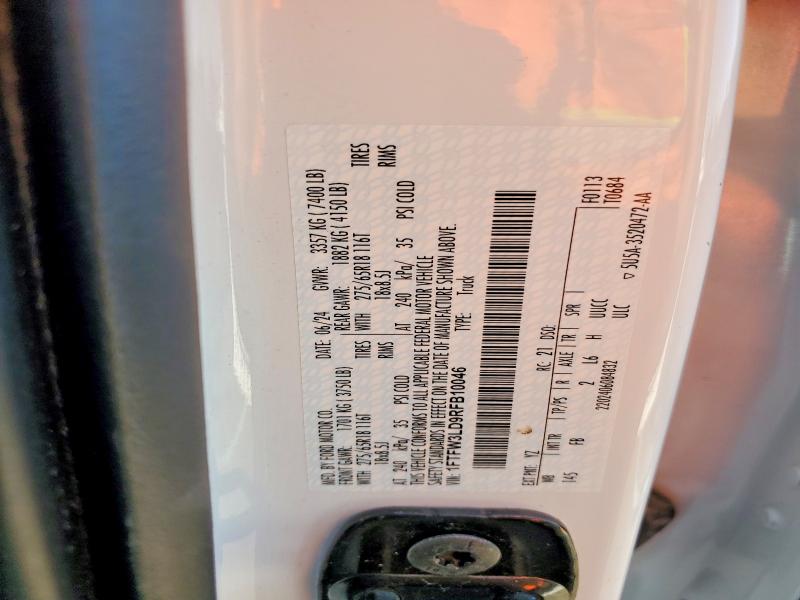 Aukcja sprzedaży 2024 Ford F150, vin: 1FTFW3LD9RFB10046, numer aukcji: 60430656