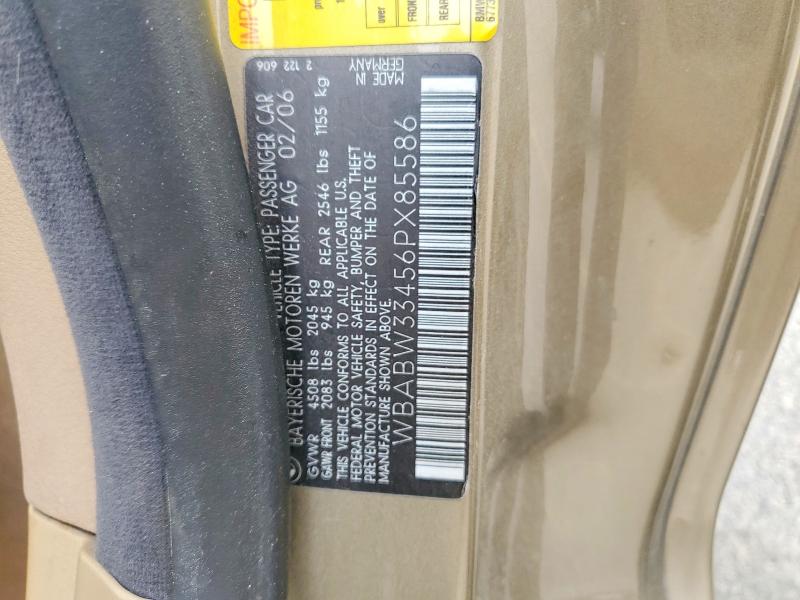 Aukcja sprzedaży 2006 Bmw 325, vin: WBABW33456PX85586, numer aukcji: 61511896