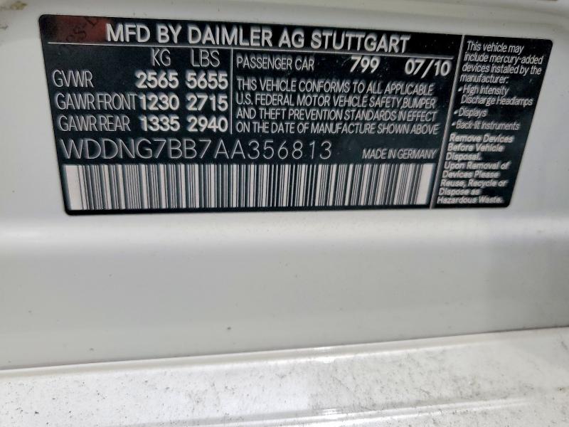 61575566 :رقم المزاد ، WDDNG7BB7AA356813 vin ، 2010 Mercedes-benz S مزاد بيع