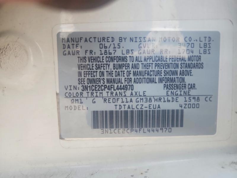 Продаж на аукціоні авто 2015 Nissan Versa Note, vin: 3N1CE2CP4FL444970, номер лоту: 61770566