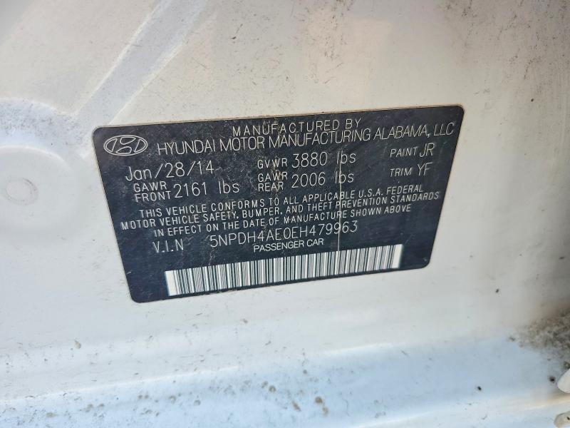 Продаж на аукціоні авто 2014 Hyundai Elantra, vin: 5NPDH4AE0EH479963, номер лоту: 56124796
