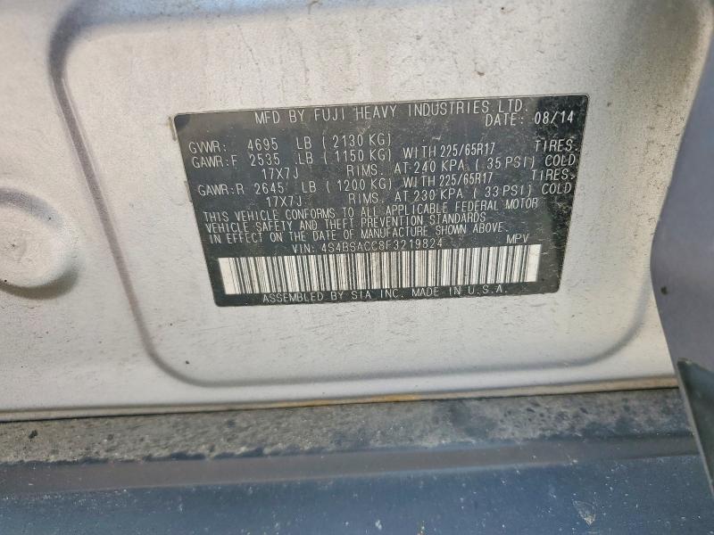 Продажа на аукционе авто 2015 Subaru Outback, vin: 4S4BSACC8F3219824, номер лота: 61535366