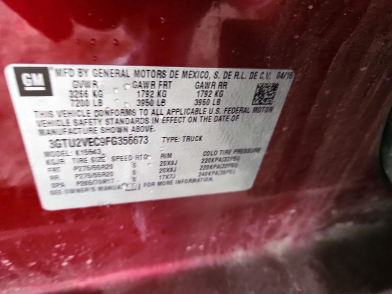 Продажа на аукционе авто 2015 Gmc Sierra, vin: 3GTU2VEC9FG356673, номер лота: 60749236