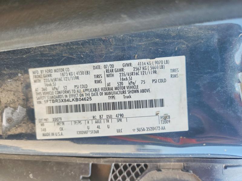 69966606 :رقم المزاد ، 1FTBR3X84LKB04625 vin ، 2020 Ford Transit مزاد بيع