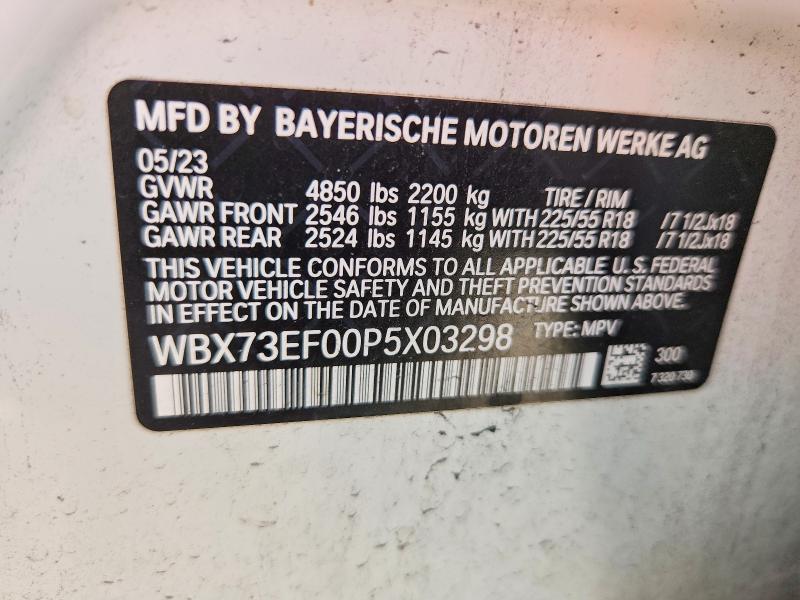 2023 Bmw X1 მანქანა იყიდება აუქციონზე, vin: WBX73EF00P5X03298, აუქციონის ნომერი: 60203246