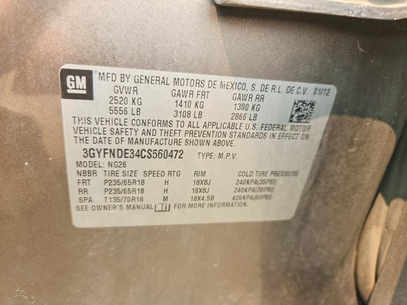 Продажа на аукционе авто 2012 Cadillac Srx, vin: 3GYFNDE34CS560472, номер лота: 61493976