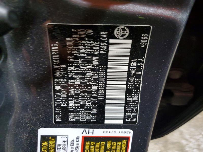 2018 Toyota Avalon მანქანა იყიდება აუქციონზე, vin: 4T1BK1EB2JU286118, აუქციონის ნომერი: 61631356