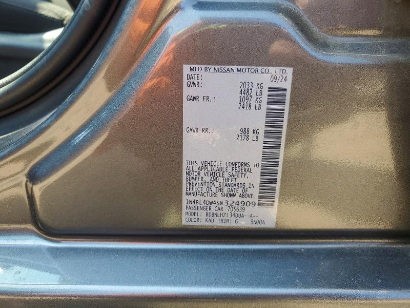 Aukcja sprzedaży 2025 Nissan Altima, vin: 1N4BL4DW4SN324909, numer aukcji: 63483516