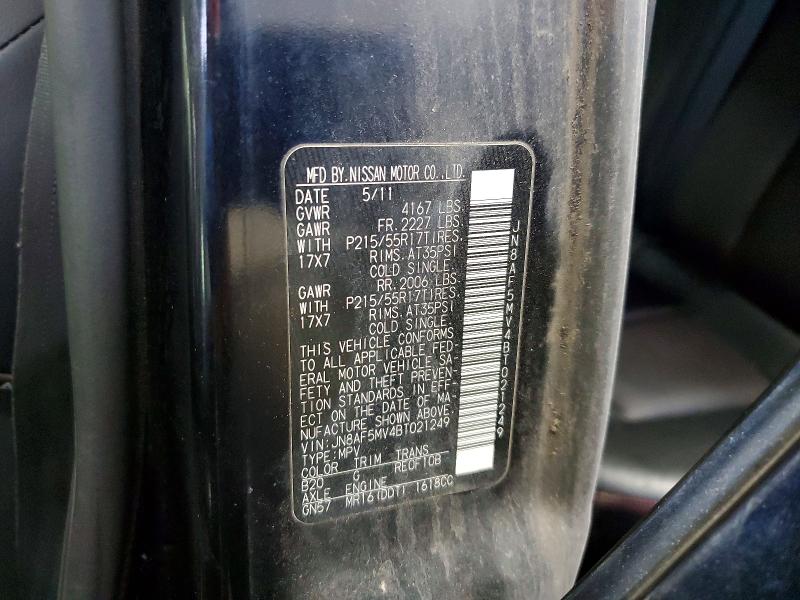 Auction sale of the 2011 Nissan Juke, vin: JN8AF5MV4BT021249, lot number: 61959876
