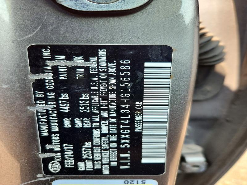 60986686 :رقم المزاد ، 5XXGT4L34HG156586 vin ، 2017 Kia Optima مزاد بيع