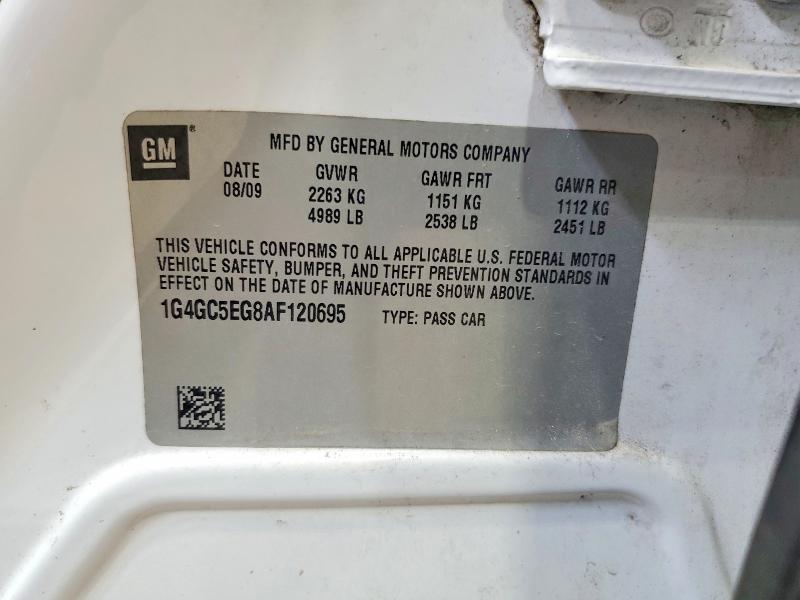 Продажа на аукционе авто 2010 Buick Lacrosse, vin: 1G4GC5EG8AF120695, номер лота: 60850216