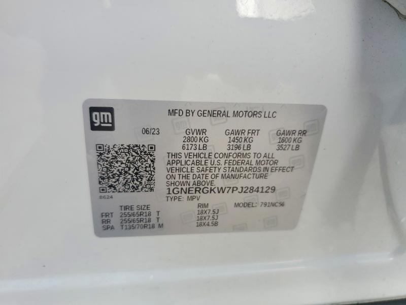 60714826 :رقم المزاد ، 1GNERGKW7PJ284129 vin ، 2023 Chevrolet Traverse مزاد بيع