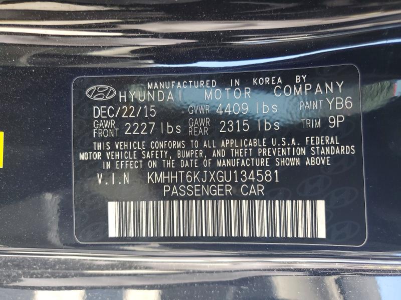 Продаж на аукціоні авто 2016 Hyundai Genesis, vin: KMHHT6KJXGU134581, номер лоту: 58313956