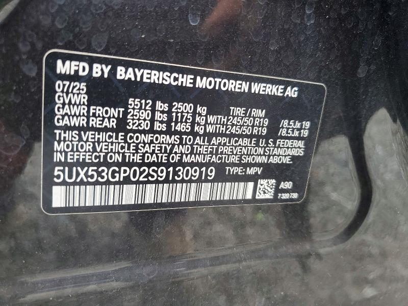 Aukcja sprzedaży 2025 Bmw X3, vin: 5UX53GP02S9130919, numer aukcji: 62763156